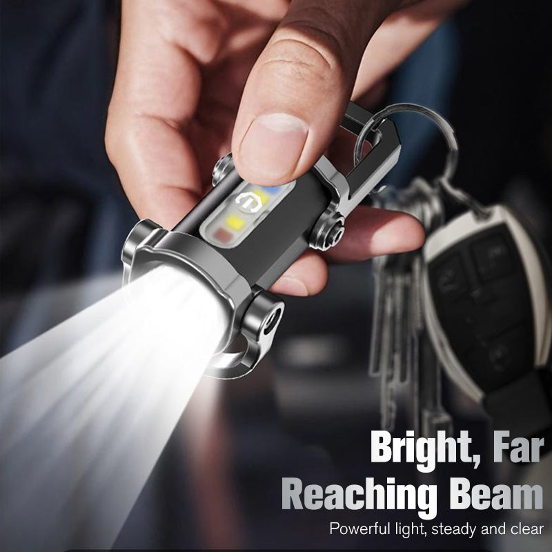 Fgorre Rechargeable Keychain Flashlight , USB-C & 7 Light Modes
