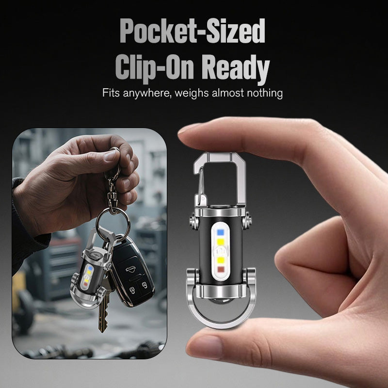 Fgorre Rechargeable Keychain Flashlight , USB-C & 7 Light Modes