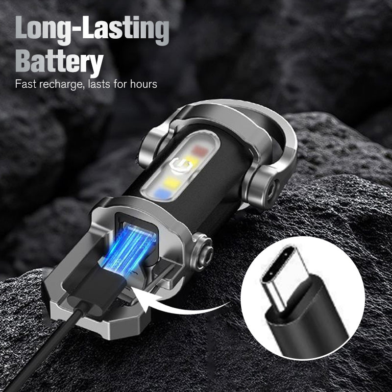Fgorre Rechargeable Keychain Flashlight , USB-C & 7 Light Modes