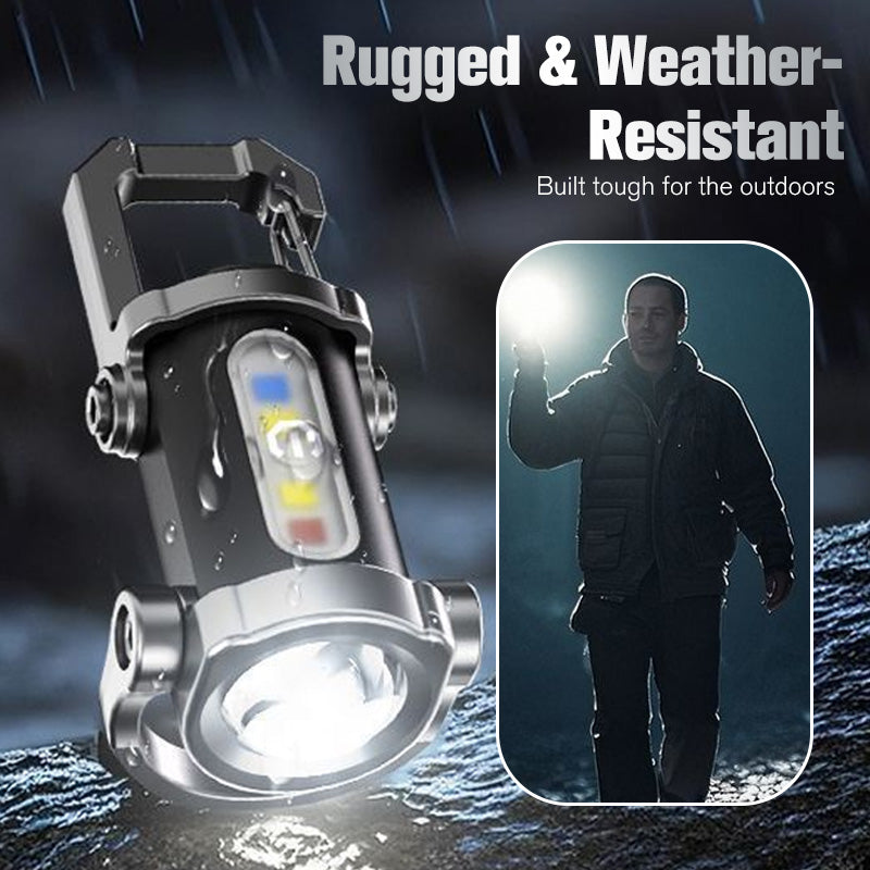 Fgorre Rechargeable Keychain Flashlight , USB-C & 7 Light Modes