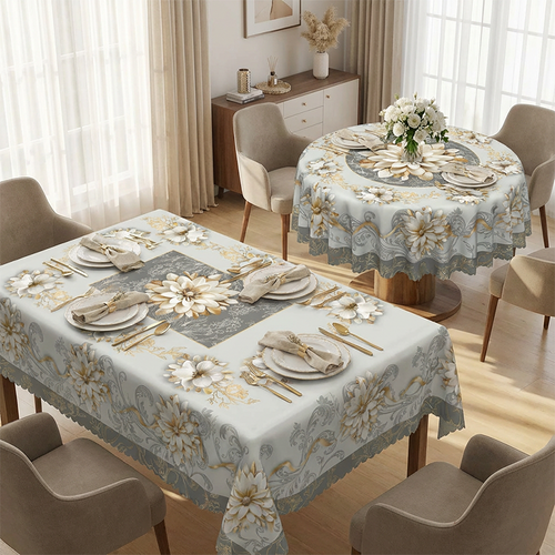 ⏳Limited-time 50% off⏰Elegant Waterproof Embossed Floral Tablecloth💮Elevate Your Dining & Simplify Cleanup👍