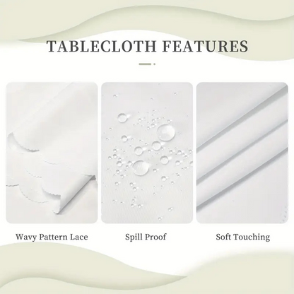 ⏳Limited-time 50% off⏰Elegant Waterproof Embossed Floral Tablecloth💮Elevate Your Dining & Simplify Cleanup👍