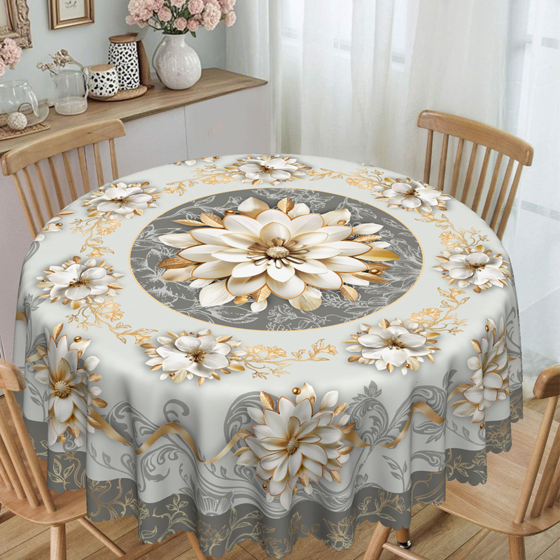 ⏳Limited-time 50% off⏰Elegant Waterproof Embossed Floral Tablecloth💮Elevate Your Dining & Simplify Cleanup👍