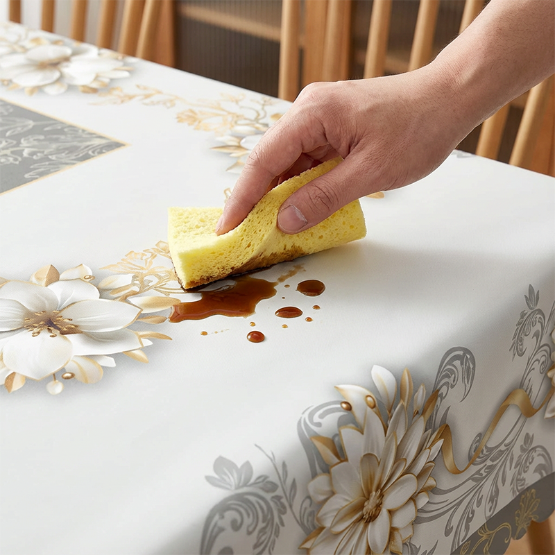 ⏳Limited-time 50% off⏰Elegant Waterproof Embossed Floral Tablecloth💮Elevate Your Dining & Simplify Cleanup👍