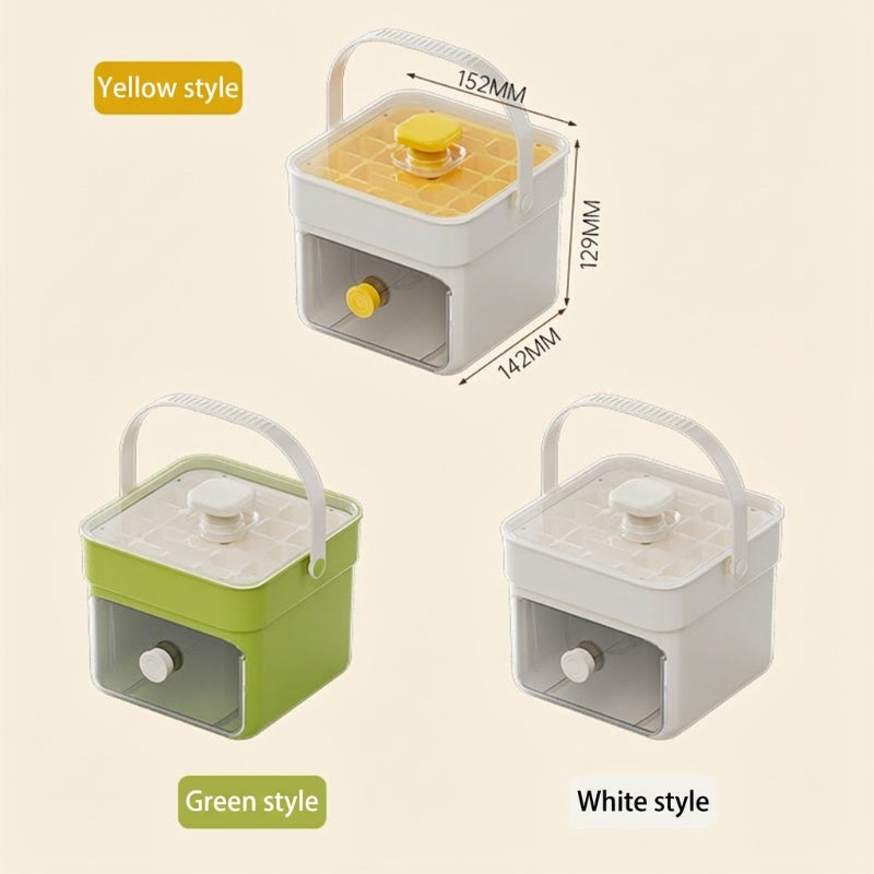 One-Press Ice Cube Tray with Storage Bin