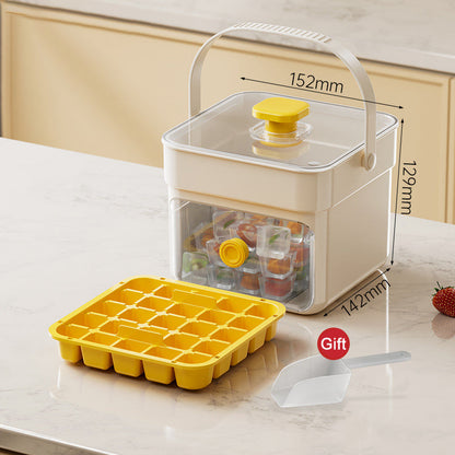 One-Press Ice Cube Tray with Storage Bin