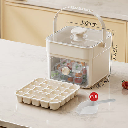 One-Press Ice Cube Tray with Storage Bin