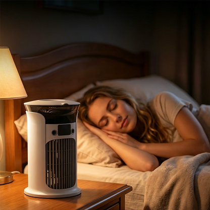 ❄️ 50% OFF | 3-in-1 Desktop Air Cooler Fan 💧 Portable Mist Cooling Fan with LED Night Light