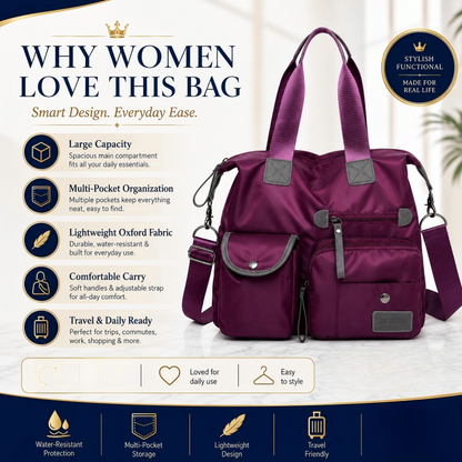 🔥🔥Last Day Discount 62% Off - Waterproof Tote Bag – 3-Way Carry & Spacious Organization