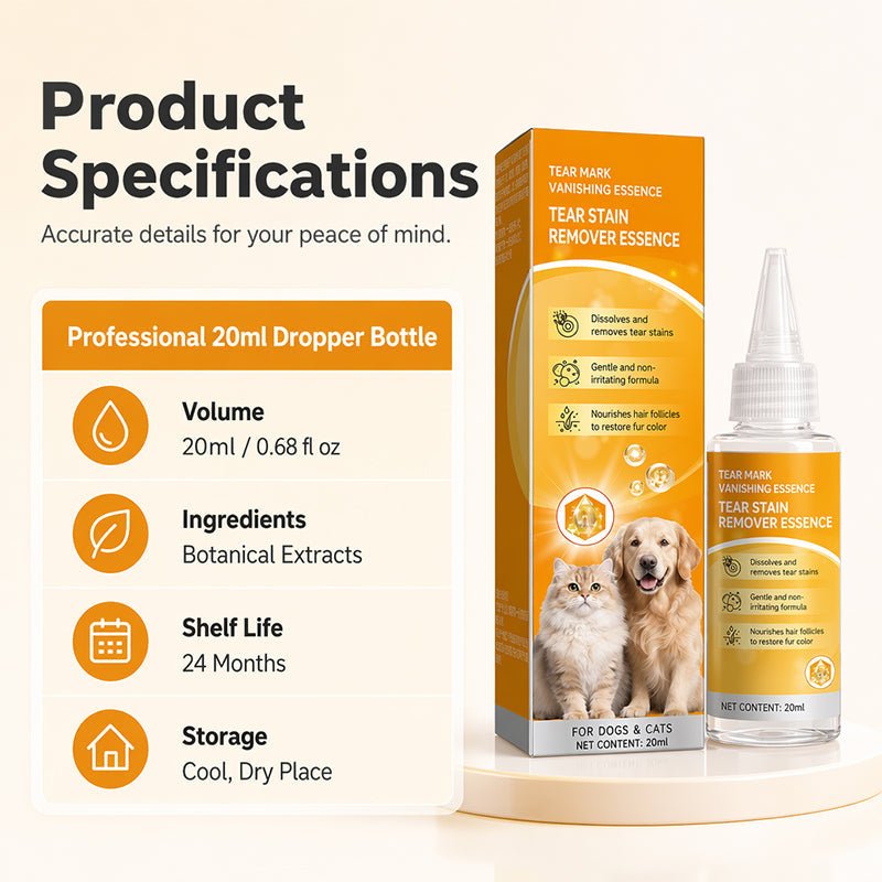 Pet Eye Stain Remover Essence for Dogs & Cats – 20ml Gentle Grooming Care