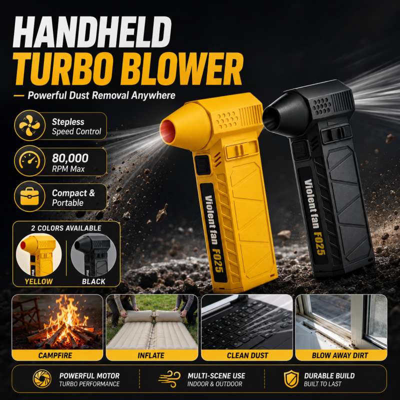 ⚡ 80,000 RPM Portable Turbo Blower – Powerful Handheld Air Duster for Car, Snow & Dust Cleaning