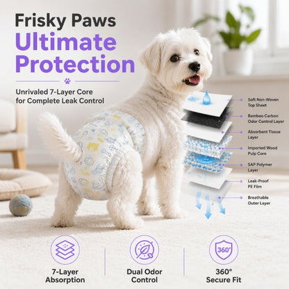 🏅Ultra-Absorbent Breathable Disposable Pet Diapers