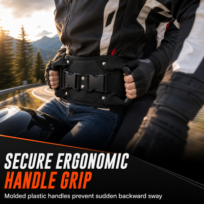 🏍️ Motorcycle Passenger Grip Belt – Adjustable Waist Strap with Dual Handles