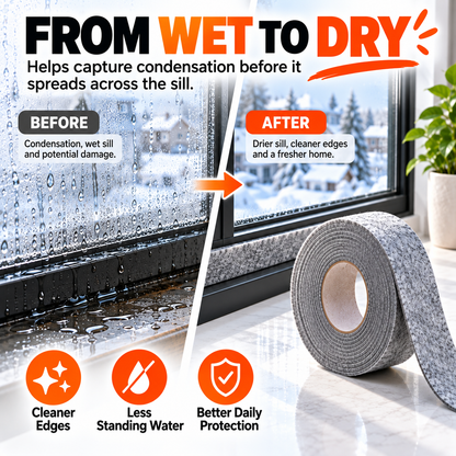 💧 Self-Adhesive Window Condensation Absorbent Felt Strip – Cut to Fit