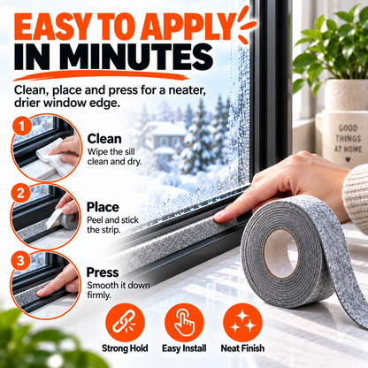 💧 Self-Adhesive Window Condensation Absorbent Felt Strip – Cut to Fit