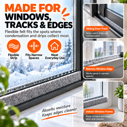 💧 Self-Adhesive Window Condensation Absorbent Felt Strip – Cut to Fit