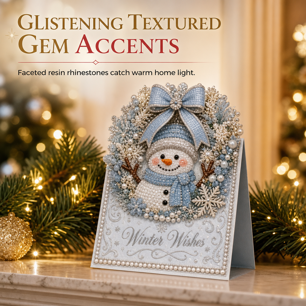 6-Piece DIY 3D Christmas Greeting Card Kit – Sparkling Diamond Art Cards