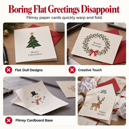 6-Piece DIY 3D Christmas Greeting Card Kit – Sparkling Diamond Art Cards