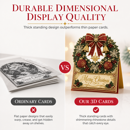 6-Piece DIY 3D Christmas Greeting Card Kit – Sparkling Diamond Art Cards