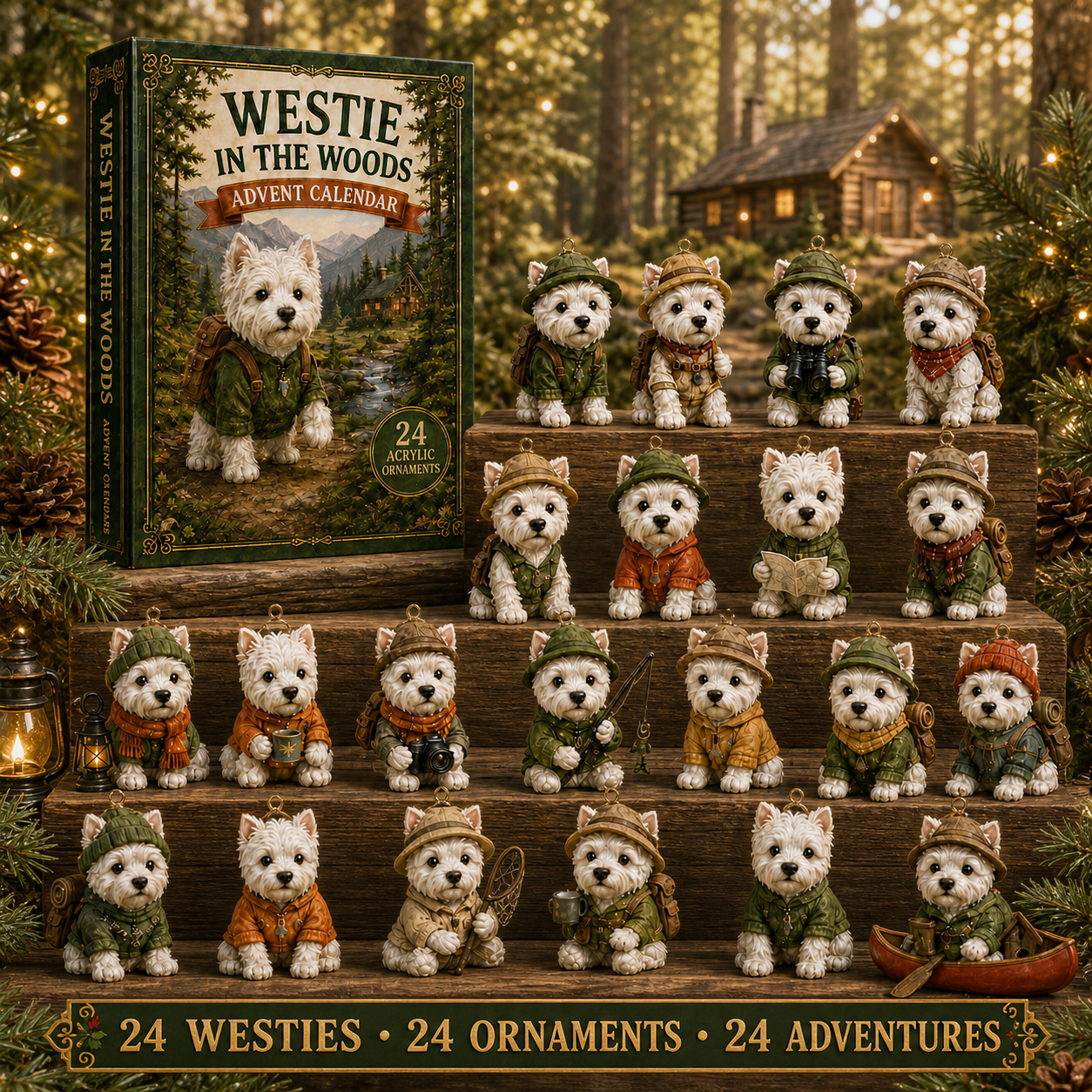 CHRISMAST KICKOFF 48% OFF - Westie In The Woods Advent Calendar 2026 - 24-Day Festive Countdown - Gift For Dog Lovers
